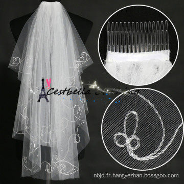 Hot Sale Long Soft Tulle Lace Cathedral Train Ivory Wedding Veil